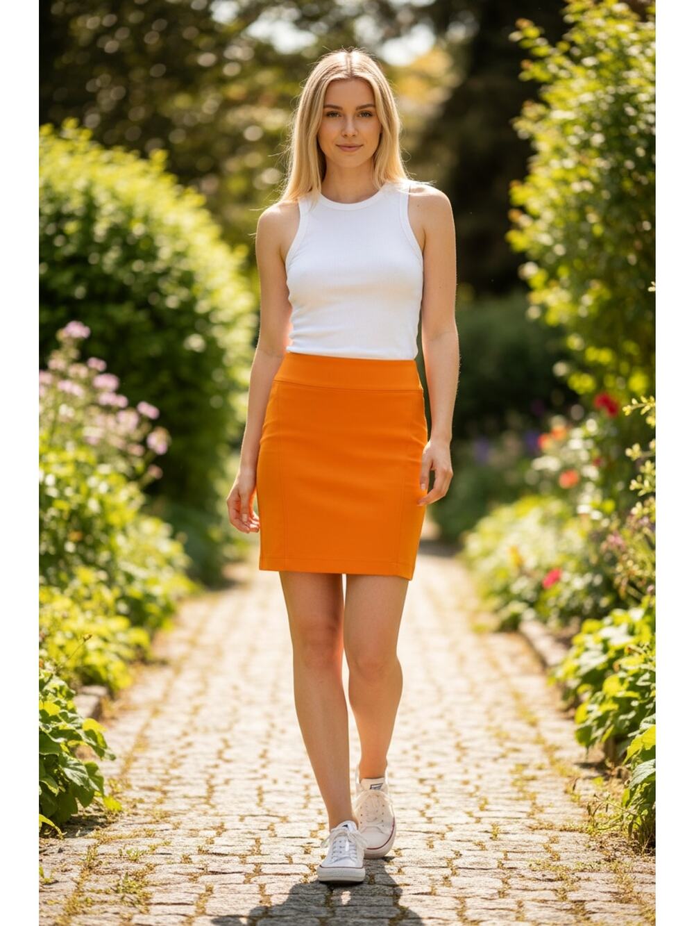 Fanpants 100% Cotton Orange Mini Skirt Casual Comfortable Trendy A Line 0 NWT